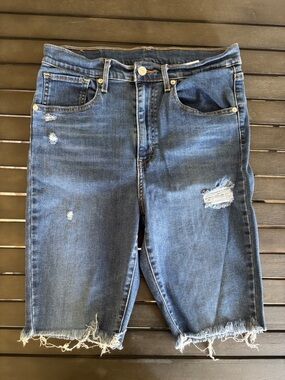 Levi's Distressed Denim Shorts - Blue